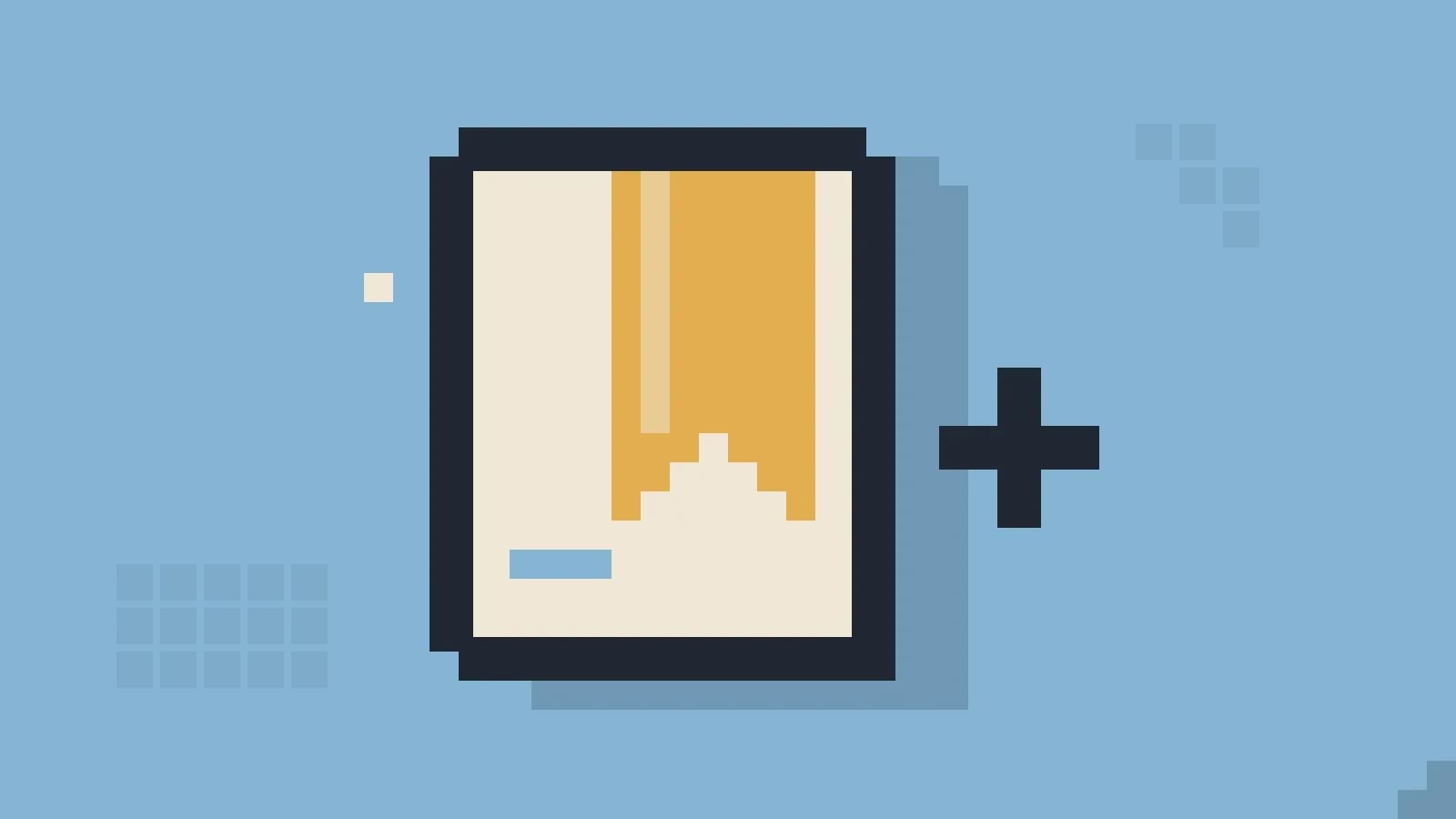 A pixel bookmark on a digital card